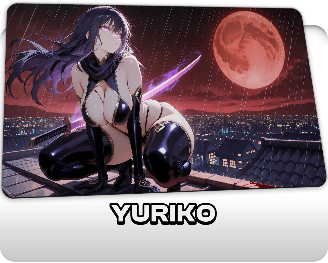 Yuriko, the Tiger's Shadow | ProxyWaifus Playmat | 14x24" / 35x60cm