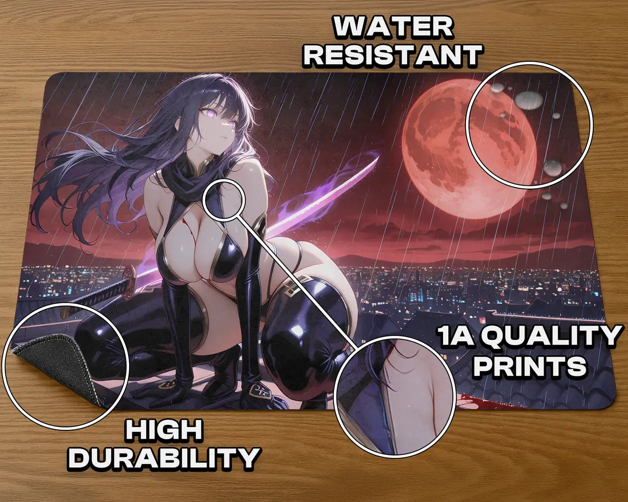 Yuriko, the Tiger's Shadow | ProxyWaifus Playmat | 14x24" / 35x60cm