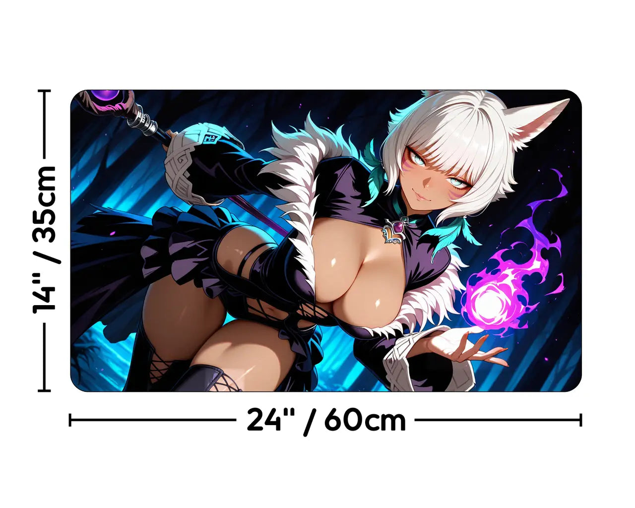 Y'shtola, Night's Blessed v2 | ProxyWaifus Playmat | 14x24" / 35x60cm