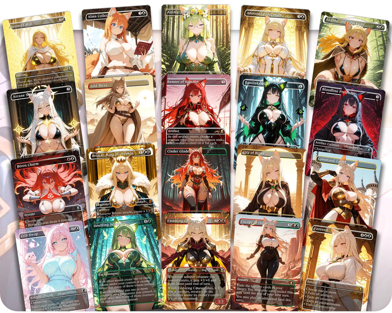 Rin and Seri | Cat and Dog Waifus Tribal | Commander Deck