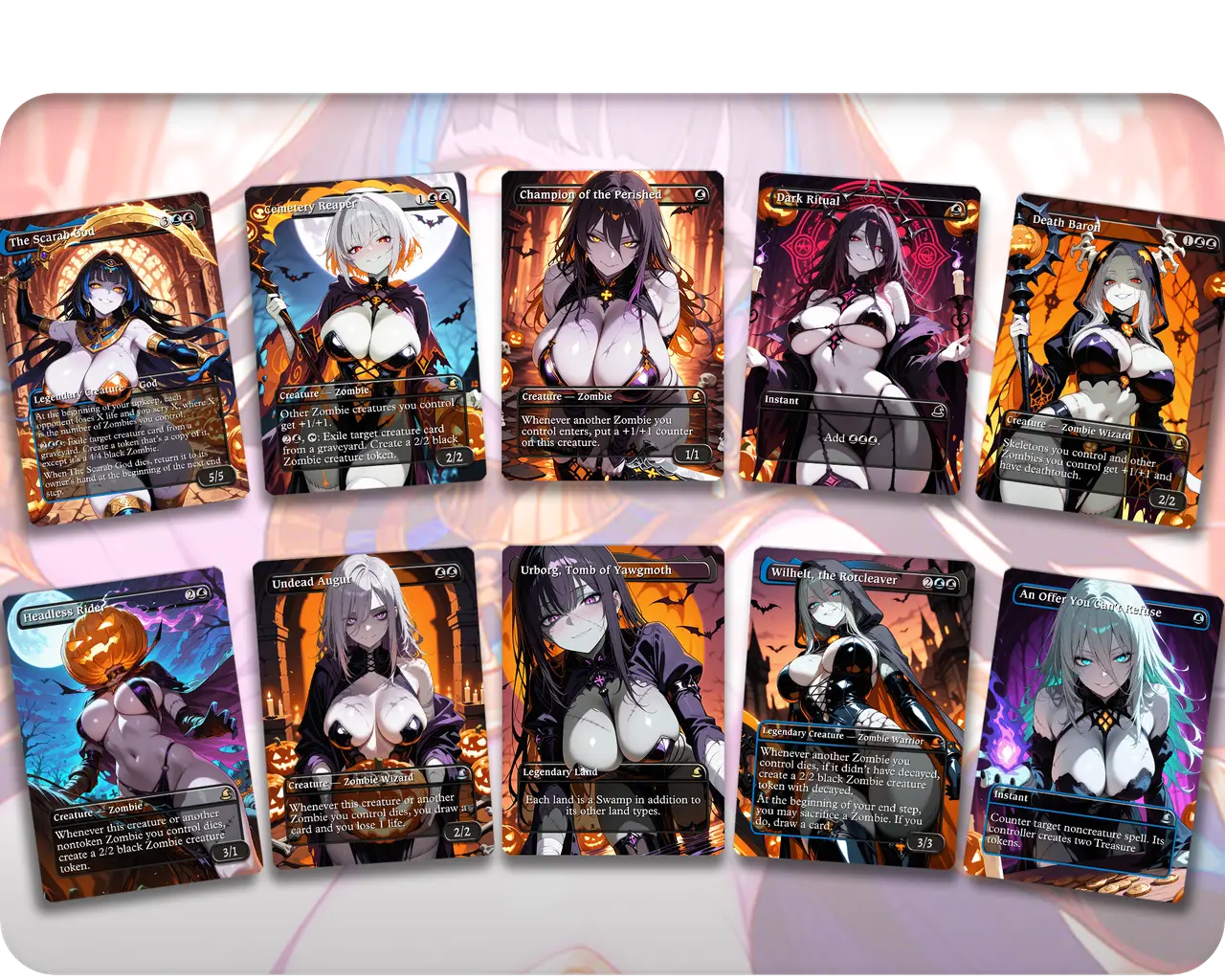 The Scarab God Zombie Tribal | Zombie Waifus | Halloween Special (10 Cards)