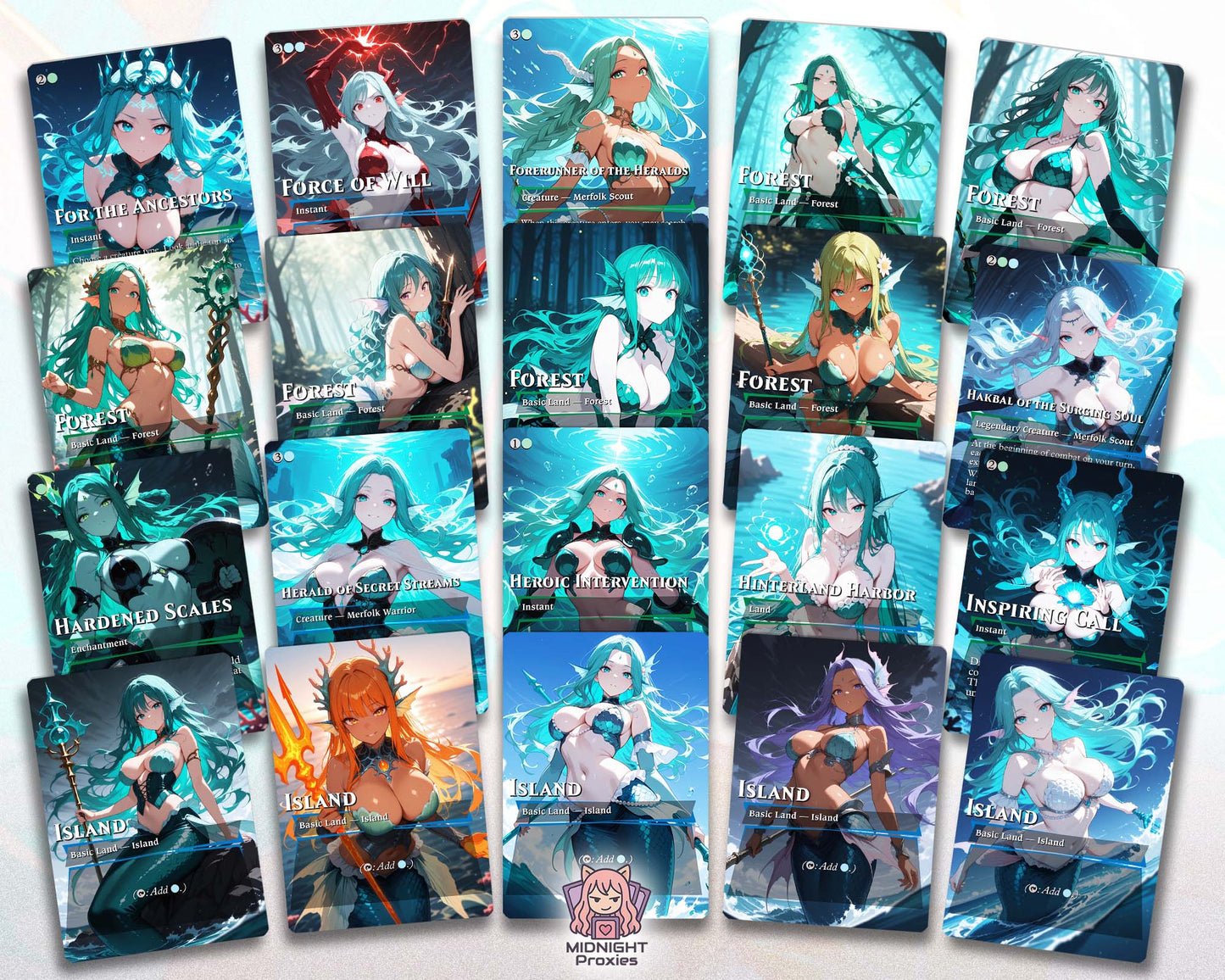 Kumena Merfolk Tribal | 118 Proxy Cards | Commander EDH Deck (Full MidnightProxies Deck)