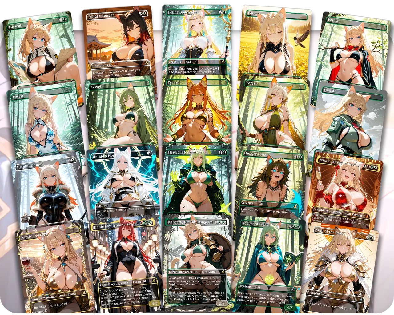 Rin and Seri | Cat and Dog Waifus Tribal | Commander Deck