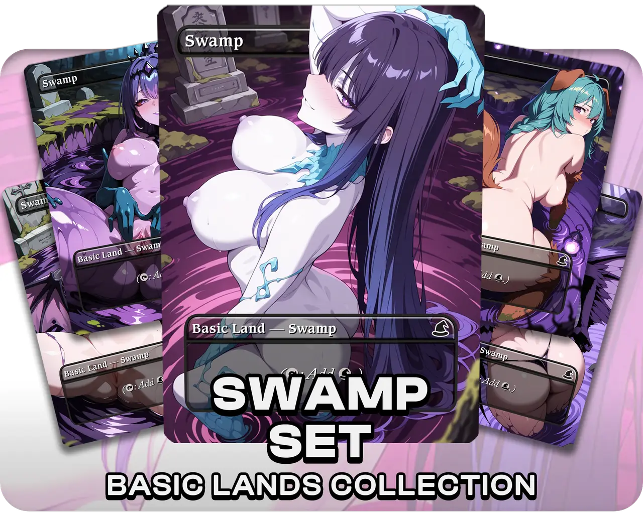 Swamp Set | 18+ NSFW | Basic Lands Collection (24 Cards)