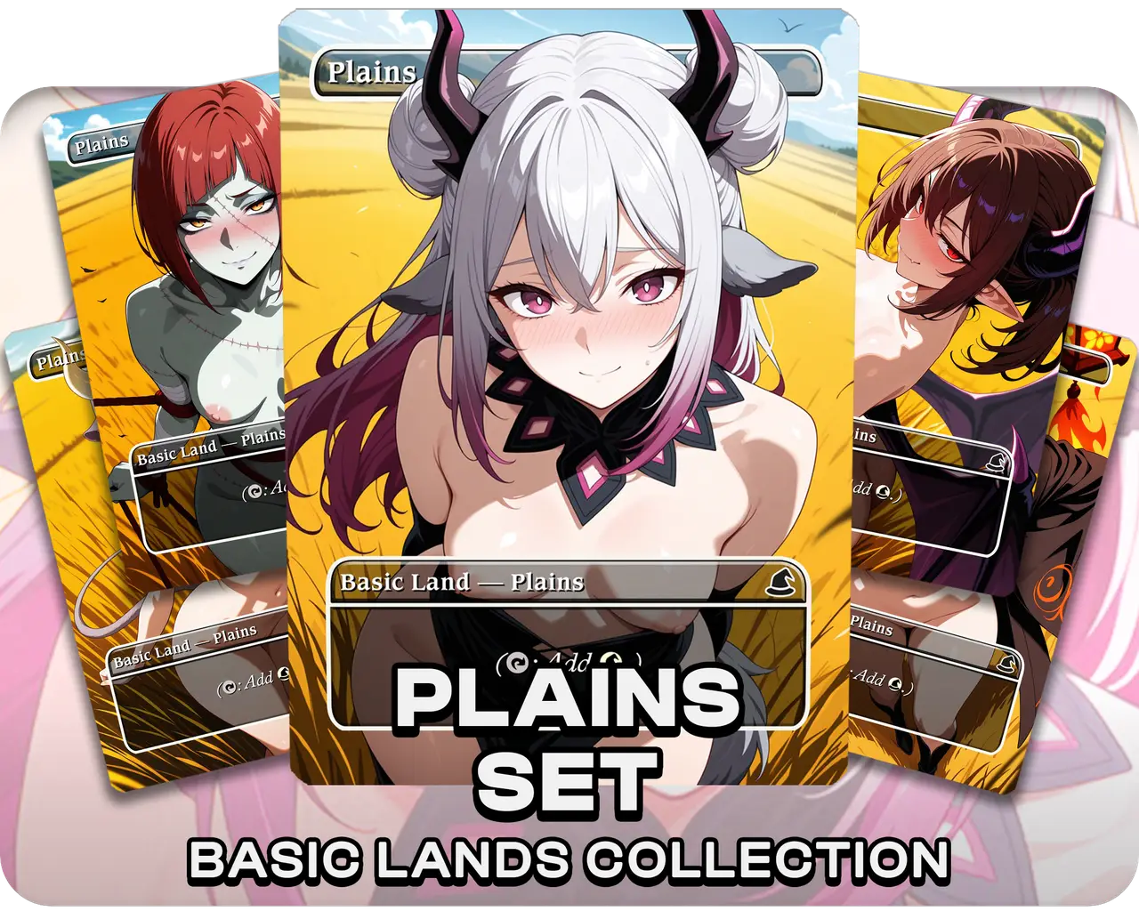 Plains Set | 18+ NSFW | Basic Lands Collection (24 Cards)