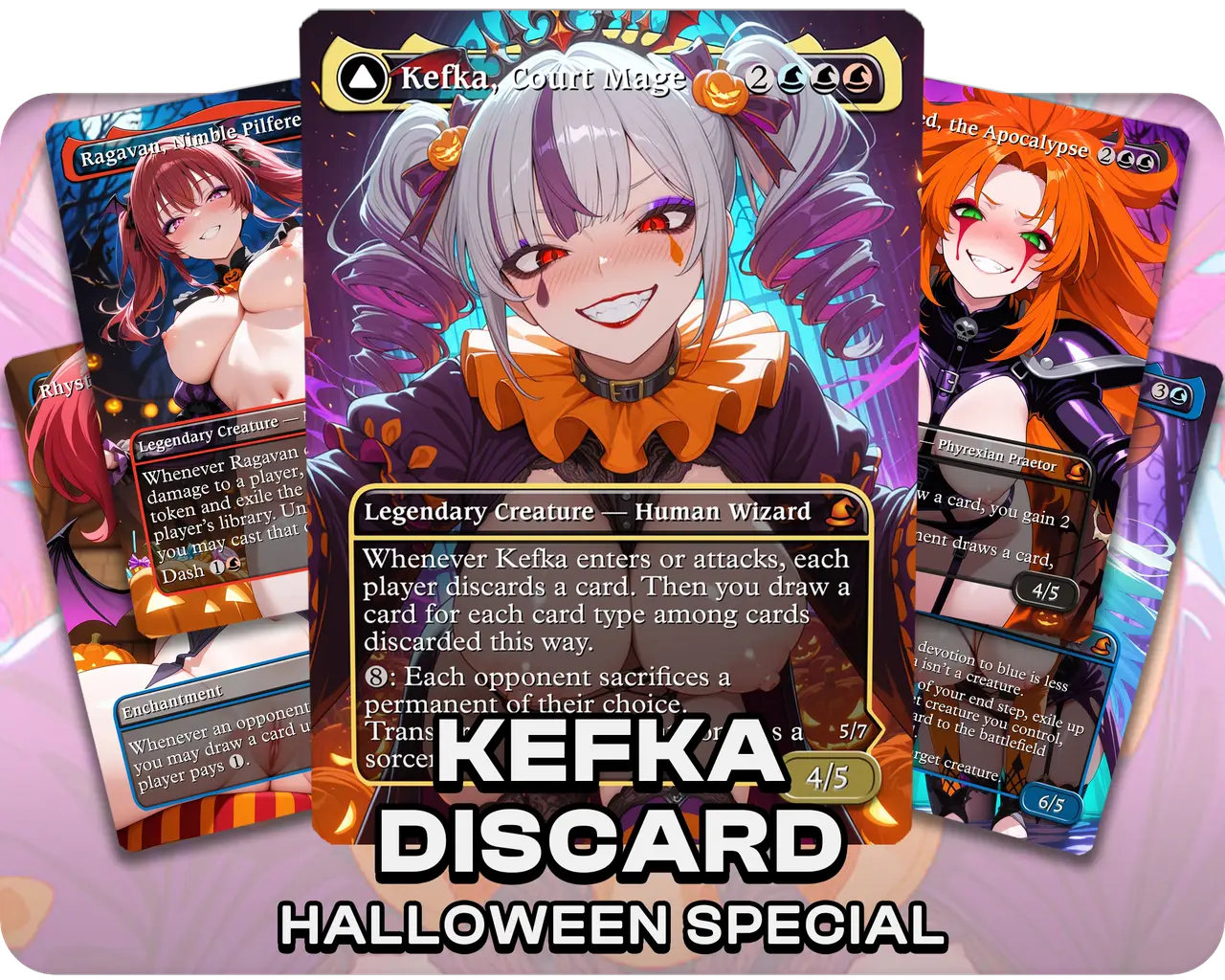 Kefka Discard | 18+ NSFW | Clown Waifus | Halloween Special (10 Cards)