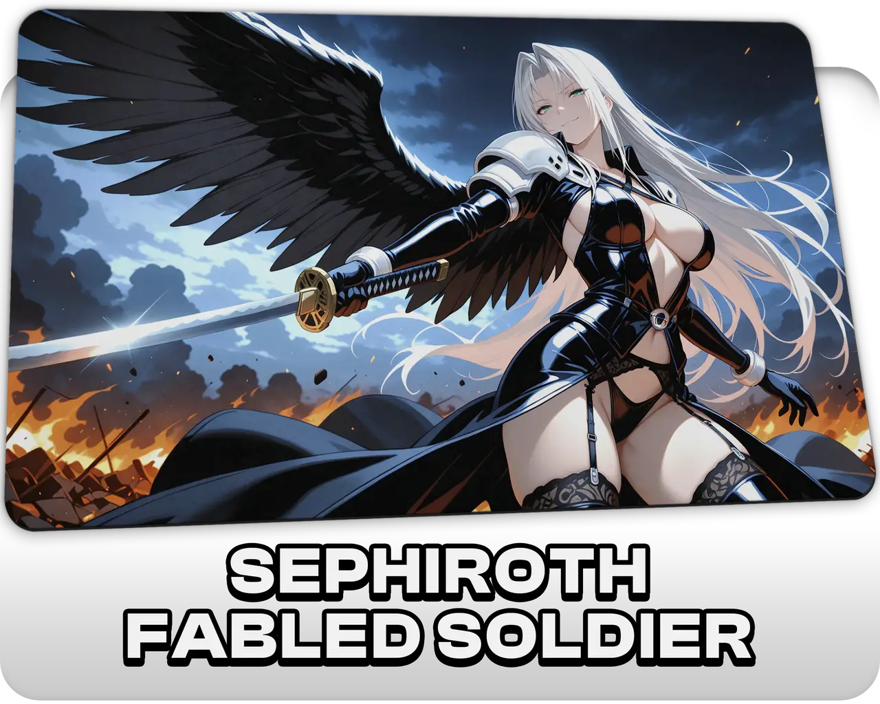 Sephiroth, Fabled SOLDIER v2 | ProxyWaifus Playmat | 14x24" / 35x60cm