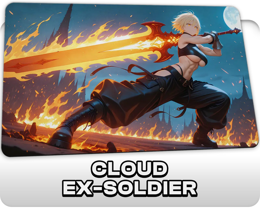 Cloud, Ex-SOLDIER | ProxyWaifus Playmat | 14x24" / 35x60cm