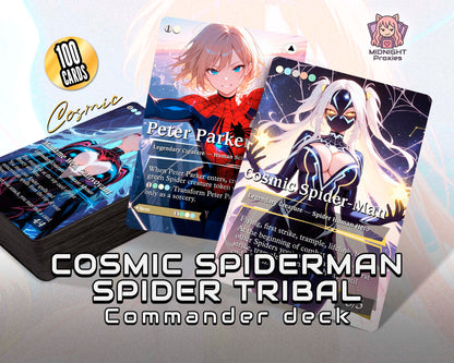 Cosmic Spider-man 5 Color Spider Tribal | 118 Proxy Cards | Commander EDH Deck (Full MidnightProxies Deck)