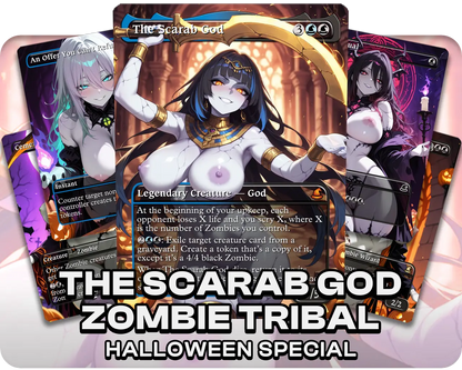 The Scarab God Zombie Tribal | 18+ NSFW | Zombie Waifus | Halloween Special (10 Cards)