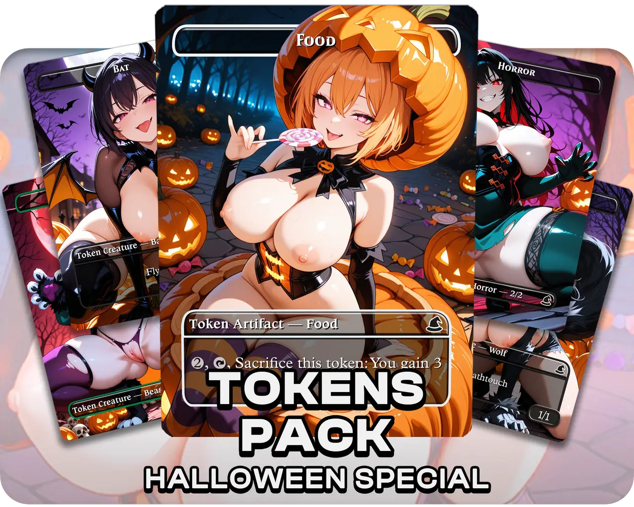 Tokens Pack | 18+ NSFW | Halloween Special (36 cards)