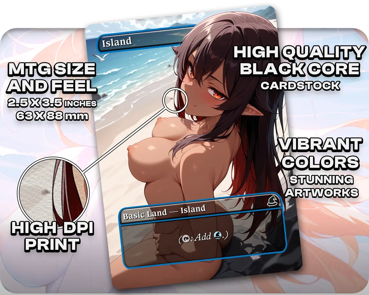 Island Set | 18+ NSFW | Basic Lands Collection (24 Cards)
