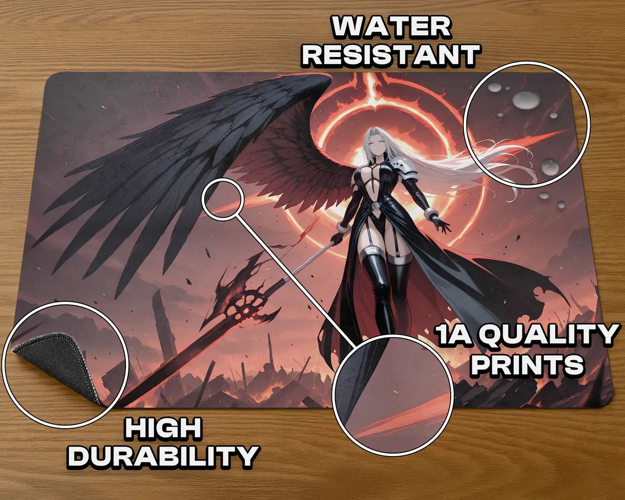 Sephiroth, One-Winged Angel | ProxyWaifus Playmat | 14x24" / 35x60cm