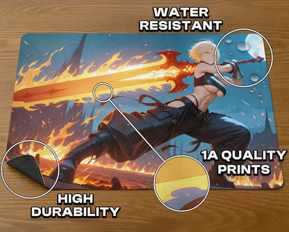 Cloud, Ex-SOLDIER | ProxyWaifus Playmat | 14x24" / 35x60cm