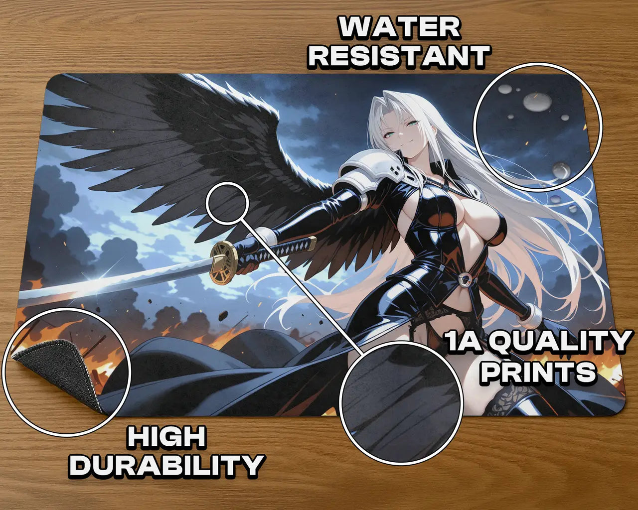 Sephiroth, Fabled SOLDIER v2 | ProxyWaifus Playmat | 14x24" / 35x60cm