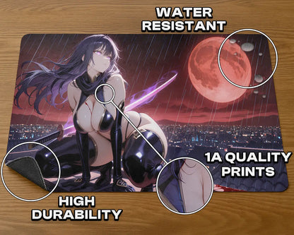 Yuriko, the Tiger's Shadow | ProxyWaifus Playmat | 14x24" / 35x60cm
