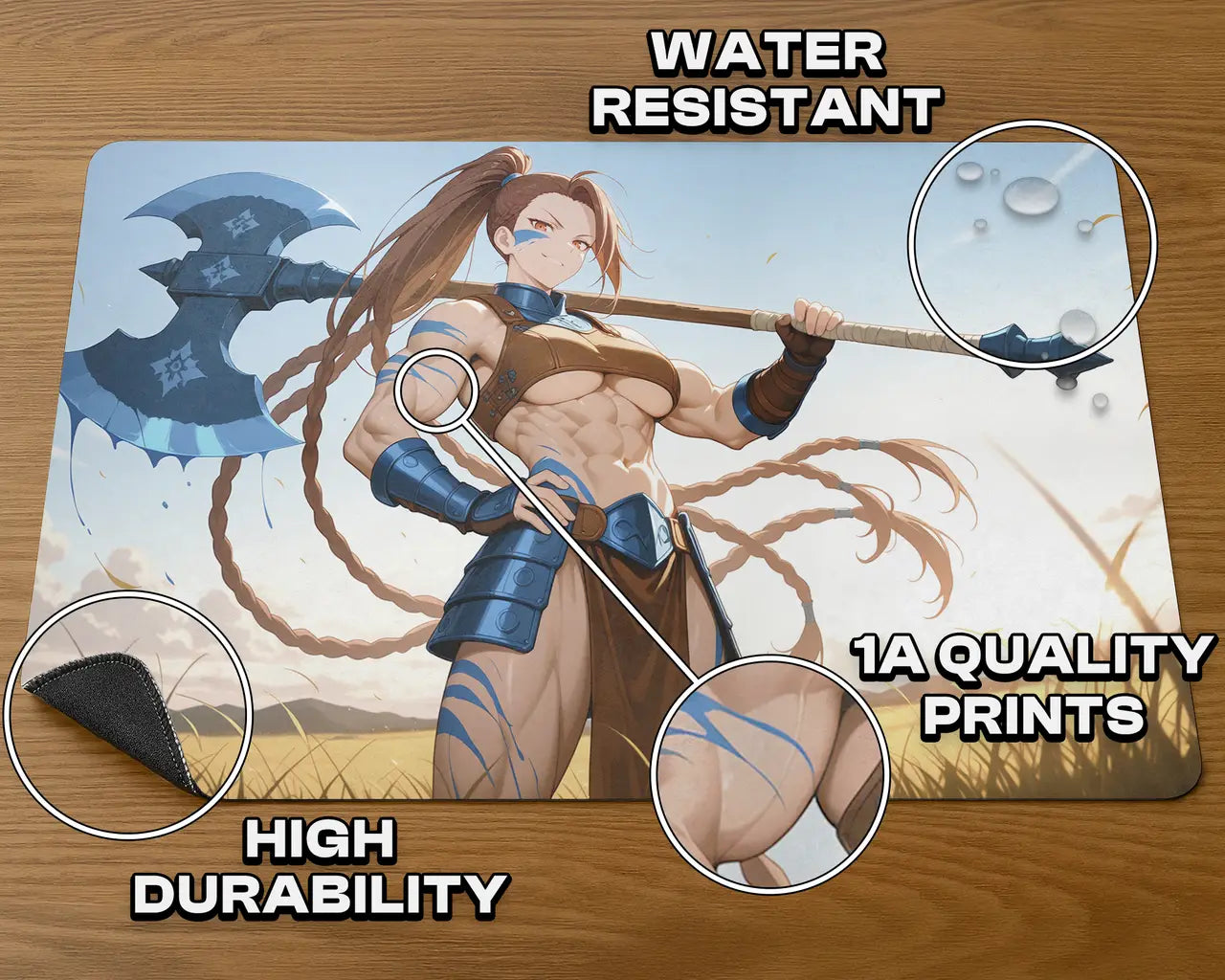 Saskia the Unyielding | ProxyWaifus Playmat | 14x24" / 35x60cm