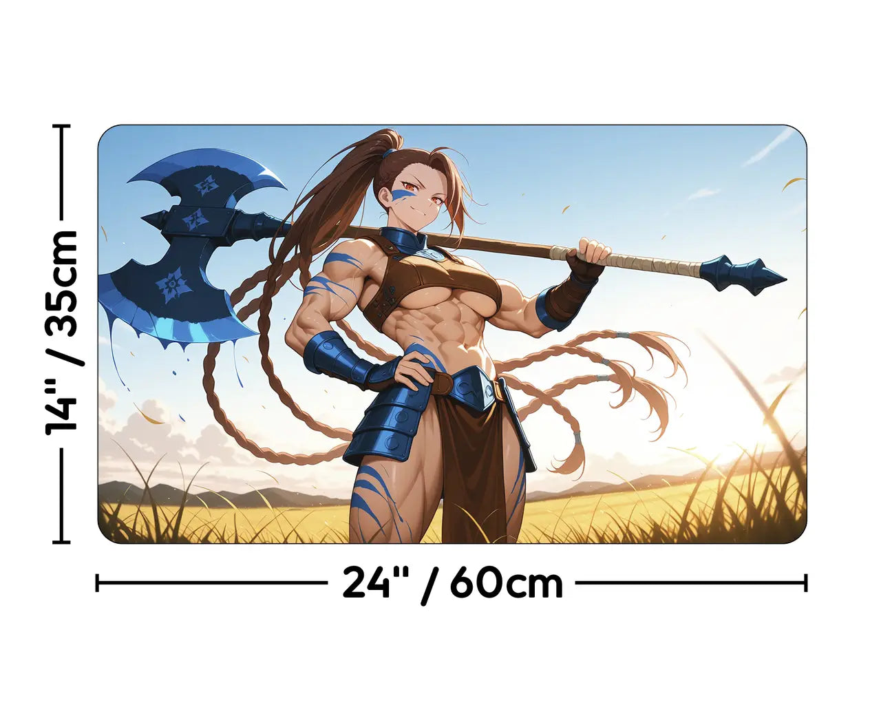 Saskia the Unyielding | ProxyWaifus Playmat | 14x24" / 35x60cm