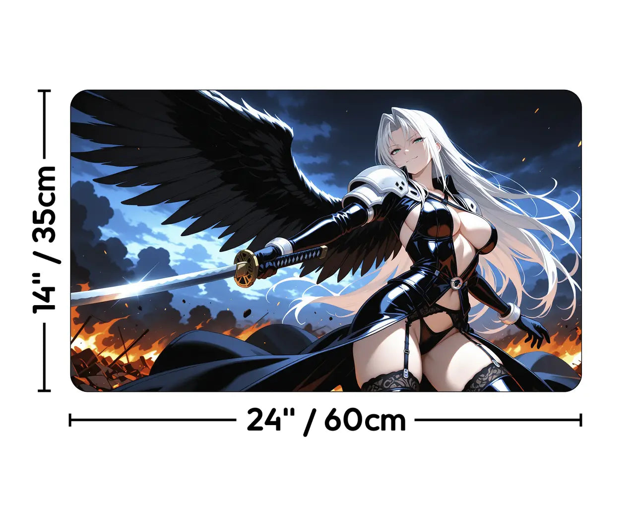 Sephiroth, Fabled SOLDIER v2 | ProxyWaifus Playmat | 14x24" / 35x60cm