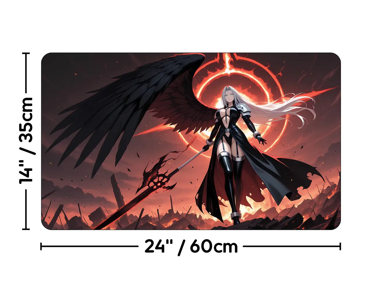 Sephiroth, One-Winged Angel | ProxyWaifus Playmat | 14x24" / 35x60cm
