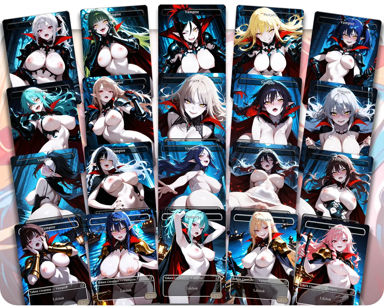 Vampire Token Set | 18+ NSFW (24 Cards)