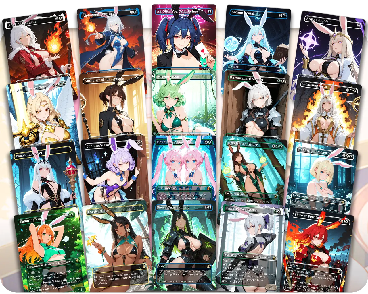 Ms. Bumbleflower Rabbit Tribal | Bunny Waifus Theme | Commander Deck