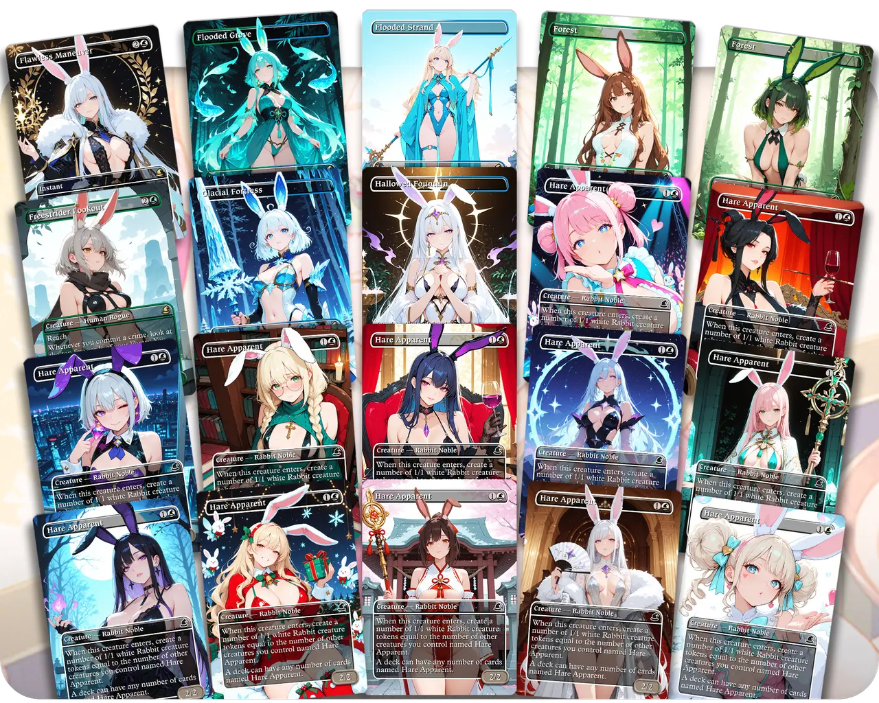 Ms. Bumbleflower Rabbit Tribal | Bunny Waifus Theme | Commander Deck