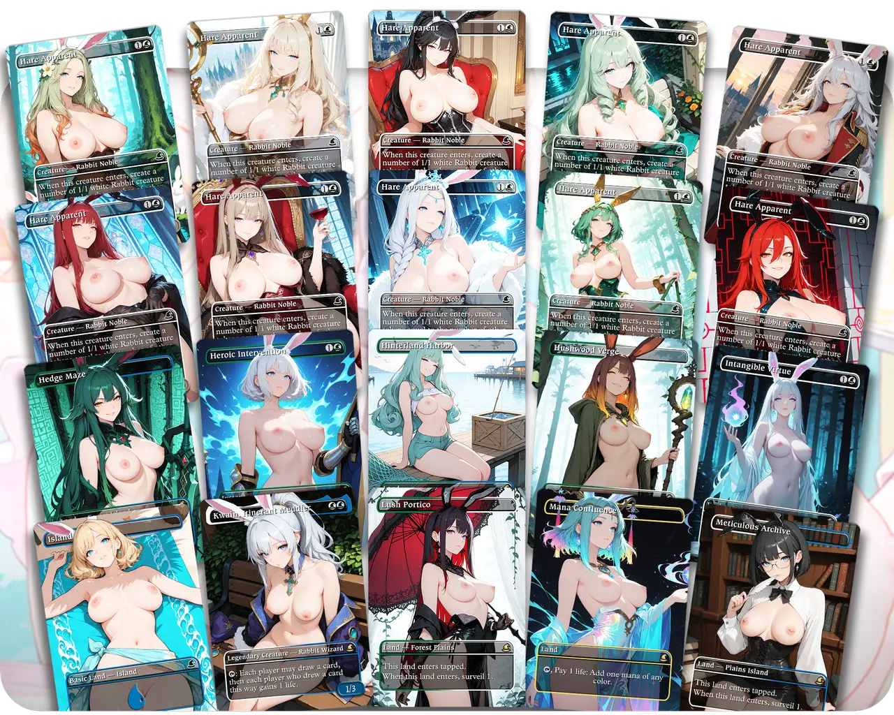 Ms. Bumbleflower Rabbits | 18+ NSFW | Bunny Waifus Tribal | Commander Deck