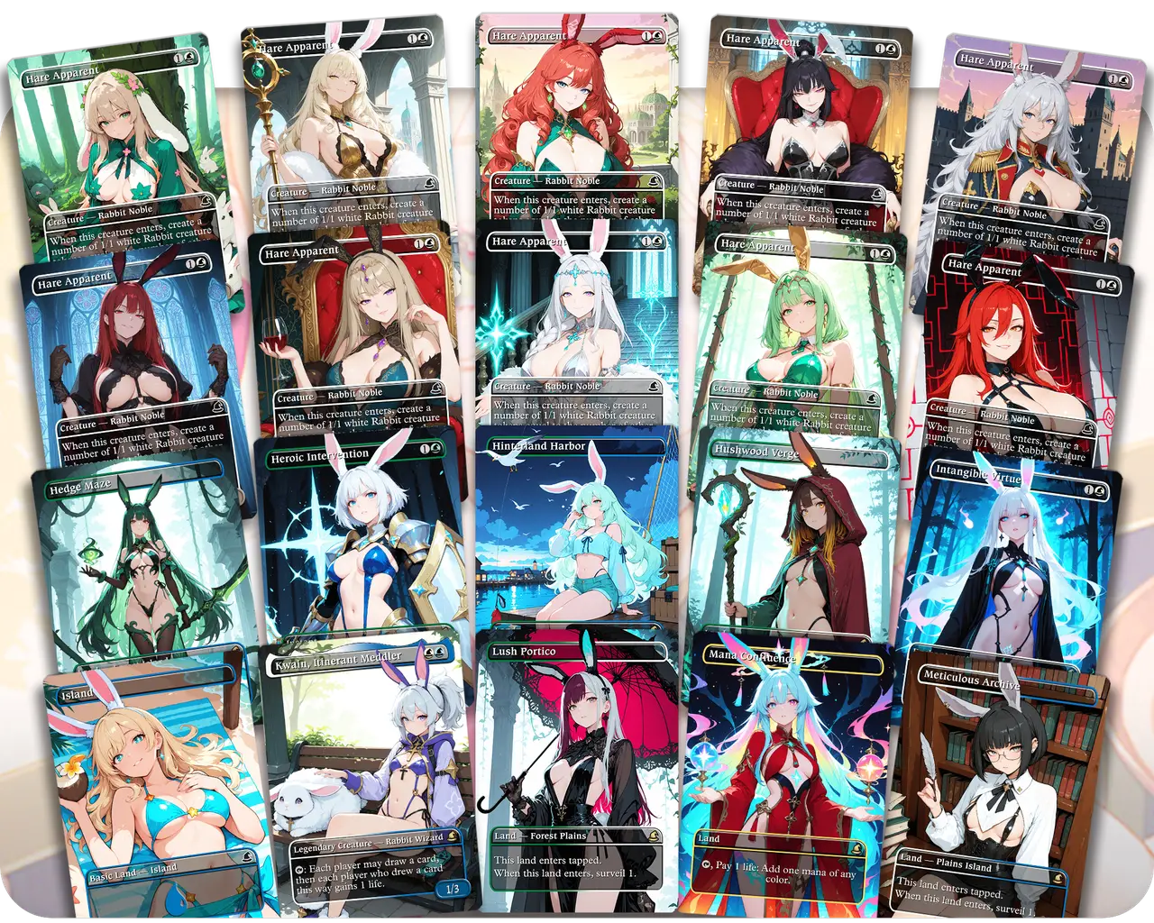 Ms. Bumbleflower Rabbit Tribal | Bunny Waifus Theme | Commander Deck