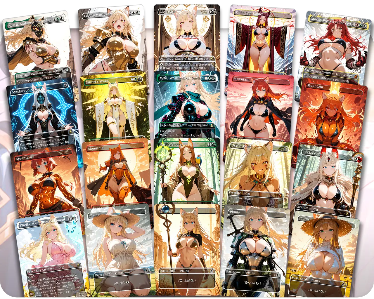 Rin and Seri | Cat and Dog Waifus Tribal | Commander Deck